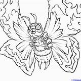 Godzilla Coloring Pages Mothra Gamera Space Printable Print Draw Colouring King Shin 2000 Kong Vs Step Drawing Color Kaiju Sheets sketch template