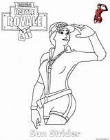 Fortnite Coloring Girl Strider Pages Sun Printable sketch template