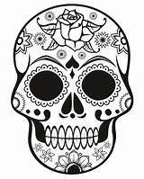 Skull Coloring Sugar Pages Halloween Printable Adult Template Adults Colouring Drawing Mandala Print Flowers Visit Sheets Kids sketch template