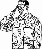 Soldier Saluting Drawing Coloring Salute Clipartmag sketch template