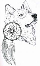 Wolf Wolves Dreamcatcher Ulve Tegninger Catchers Loup Lobo Loups Dyr Lobos Enregistrée Becuo Coloriage sketch template
