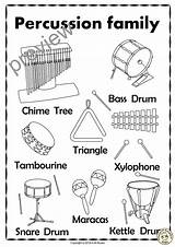 Percussion Families Recognize Contains Resource sketch template