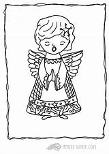 Christmas Angel Coloring Angels Choose Board Singing sketch template