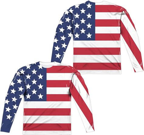 aande designs american flag long sleeve t shirt front and back