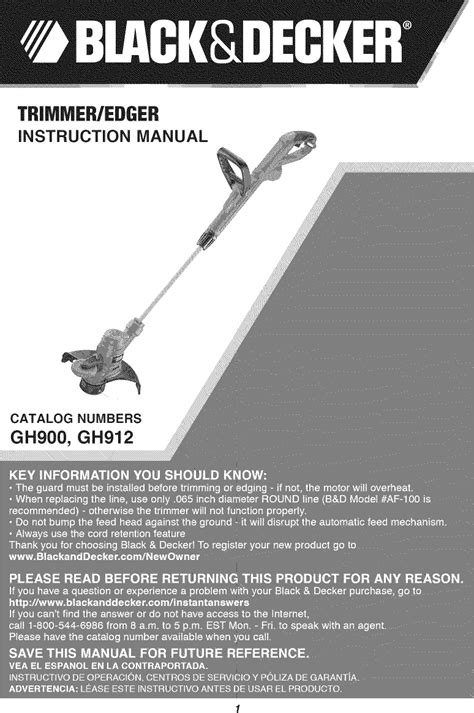 black decker gh type  user manual trimmer manuals  guides