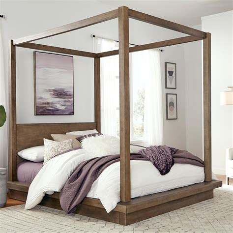 melbourne contemporary queen canopy bed sadlers home furnishings
