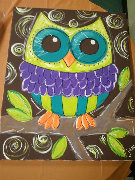 hoot owl     fun  paint art  kids art owl art