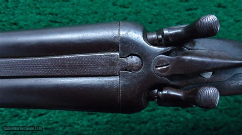 double barrel hammer belgian   gauge shotgun