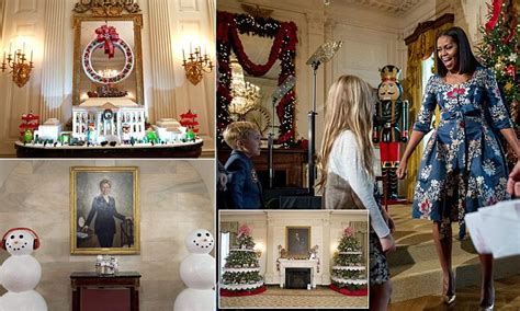 the white house debuts its christmas decorations for obama s last