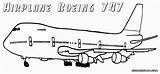 Coloring Airplane Pages 747 Boeing Print Airplanes sketch template