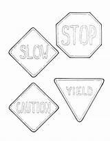 Coloring Road Signs Pages Traffic Sign Printable Stop Street Sheets School Kids Drawing Keep Crossing Sheet Railroad Colouring Coloring4free Winding sketch template