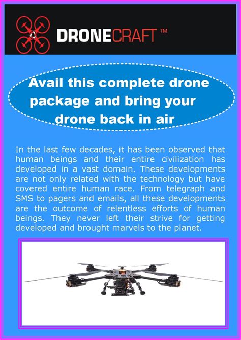 avail  complete drone package  bring  drone   air  dronecraft issuu