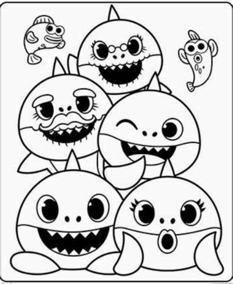 baby shark pages coloring pages
