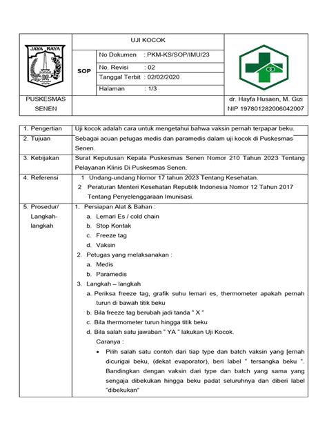 Sop Imu 23 Sop Uji Kocok Kw Pdf