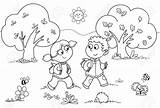 Coloring Wood Designlooter Young Walking Boy Illustration Cartoon Vector Girl sketch template