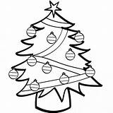 Pine Tree Outline Christmas Clipart Simple Library Mewarnai Colouring Pages sketch template