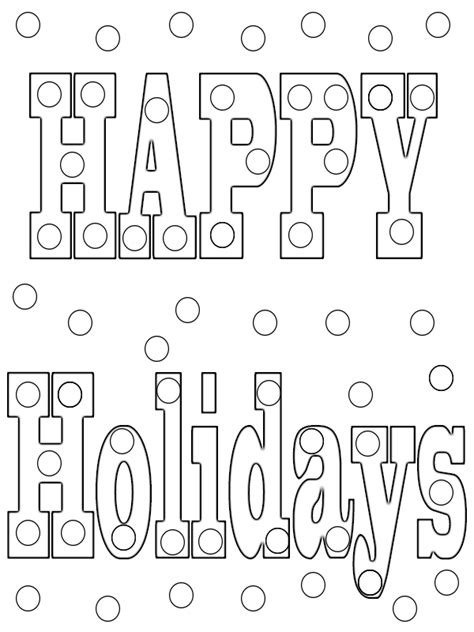 happy holidays coloring coloring pages