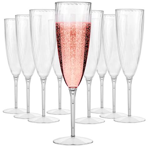 plastic champagne flutes disposable plastic wine glasses set  wedding  oz disposable