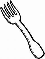 Fork Drawing Coloring Tenedor Clipart sketch template