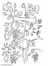 Coloring Spring Pages Printable Seasons Kids Sheets sketch template