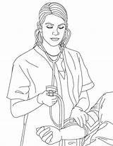 Nurse Coloring Blood Pressure Checking Netart sketch template