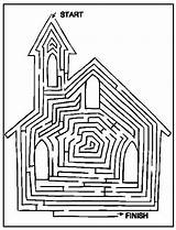 Maze Igreja Mazes Labirinto Labyrinths Educational Jogo Mass Colorir Tudodesenhos sketch template