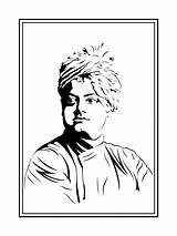 Vivekananda Swami Shadow sketch template