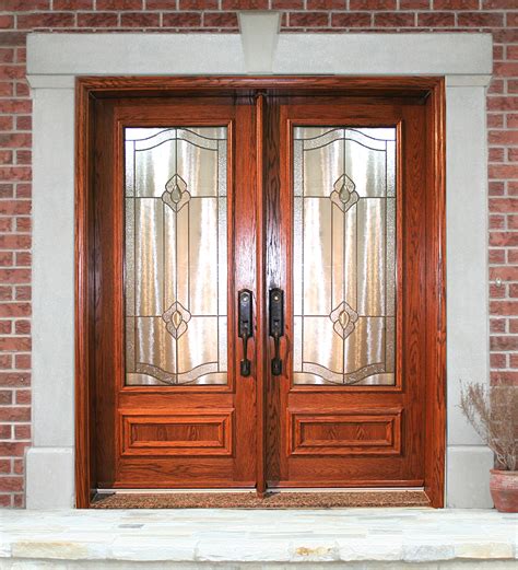 porte double avec revetement de bois chene  unite vitree portatec fabricant de porte