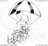 Parachuting Cartoon Couple Outline Illustration Royalty Toonaday Rf Clip Clipart Ron Leishman Regarding Notes Line sketch template