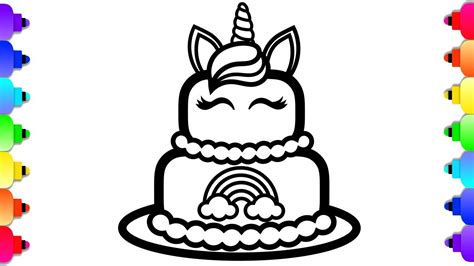 coloring pages unicorn cake alice oxana