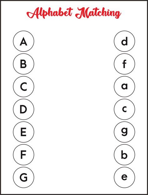 alphabet matching printable worksheets printableecom