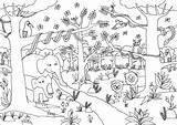 Jungle Coloring Pages Safari Animals Kids Colouring Animal Cute African Bestcoloringpagesforkids Scene Print Printable Template Visit Cartoon sketch template