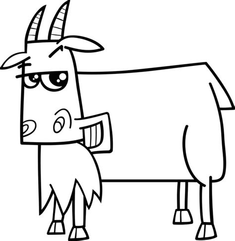 farm goat cartoon  coloring book stock vector  izakowski
