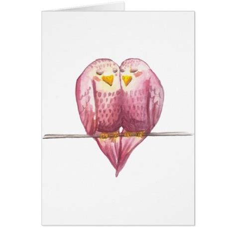 Lovebirds Valentine S Day Original Watercolor Card