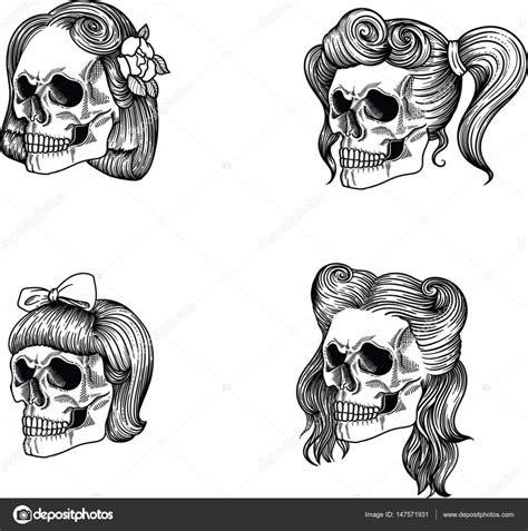 psychobilly girl hairstyles stylish female skull girl  lady