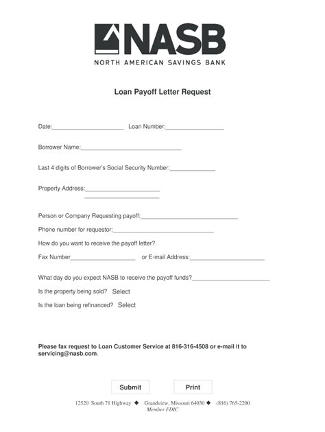 Loan Payoff Letter Request Form Fill Out And Sign Printable Pdf