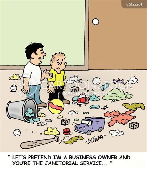Janitor Cleaning Cartoon