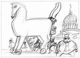 Trojan Horse War Coloring Template Pages sketch template