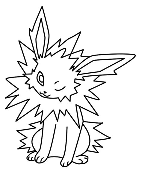 eevee  jolteon coloring page anime coloring pages