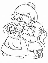 Granddaughter Grandmother Grandson Kissed Colorluna раскраски sketch template
