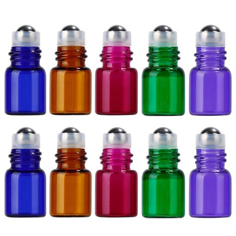 New 10pcs 3ml Glass Roll On Bottles Aromatherapy Essential Oil Roller