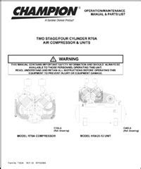 champion air compressor replacement parts manuals