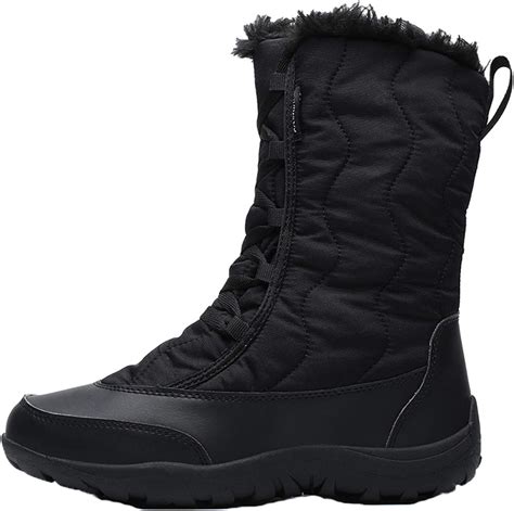langfengeu women snow boots waterproof anti slip outdoor mid calf boots hiking camping slip