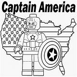 America Captain Coloring Pages Lego Printable Print Size sketch template