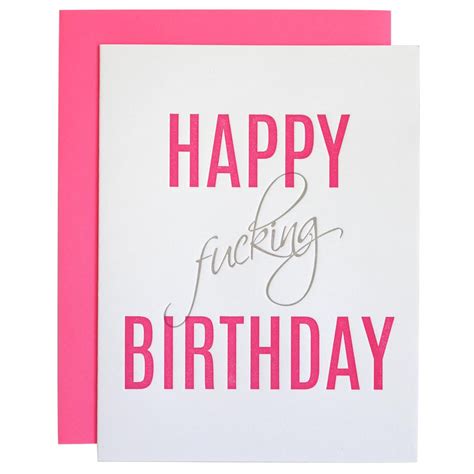 happy fucking birthday letterpress card chez gagné