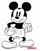 Mickey Mouse Colouring Sheets Coloring Classic Pages Eating Disney Cookie Chip Chocolate sketch template