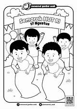 Mewarnai Lomba Agustus Kemerdekaan Hari Lari Hut Karung Ramadhan Tk Sketsa Paud Sekolah Semarak Seni Papan sketch template