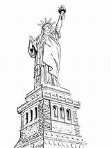 Statue Liberty Coloring Pages Drawing York Colouring Clipart Cliparts Line Library Getdrawings Favorites Add sketch template