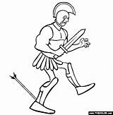 Achilles Coloring Ancient Greece Pages Greek Sheets Online Aquiles Heel Mythology War Printable Trojan Arrow Achille Clipart Kids Warrior Great sketch template