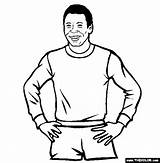 Pele Coloring Drawing Footballer Clipart Pages Soccer Player Ronaldo Pencil Face Clipground Template Sketch People Famous Brazillian sketch template